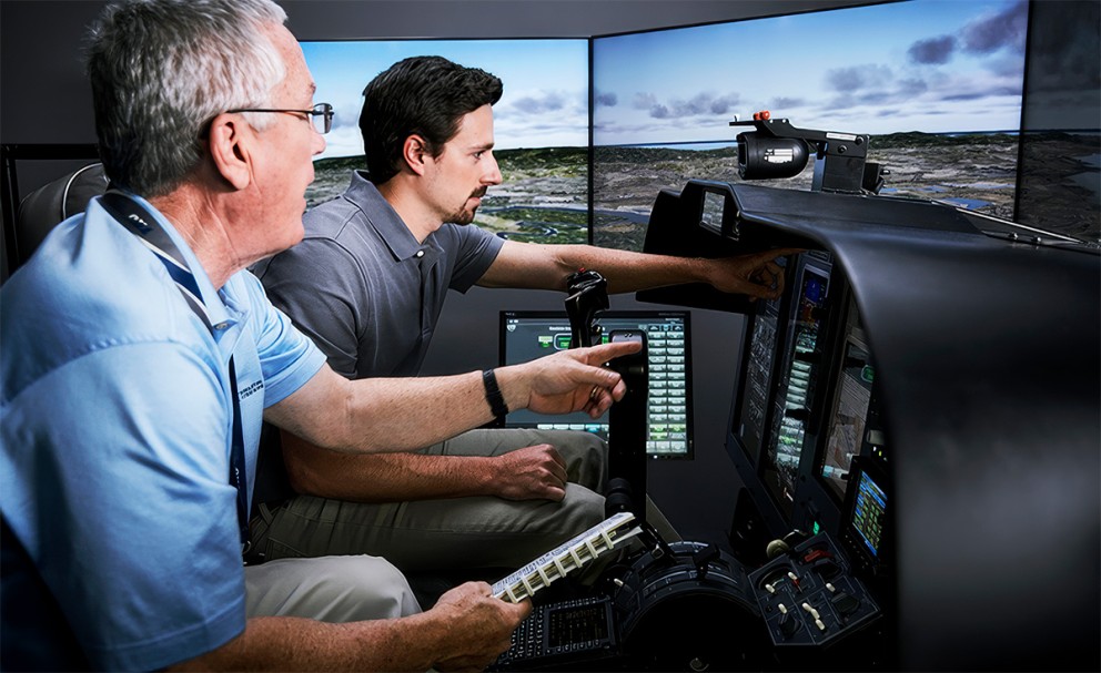 flight simulator with instructor and student large