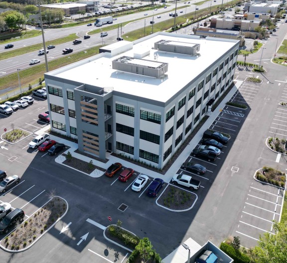 aerial image of multi floor building exterior small