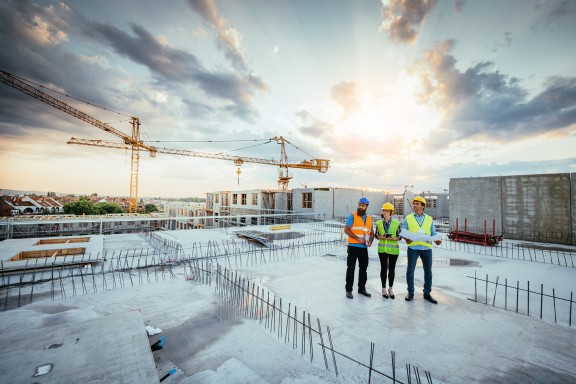 construction scene with crane in background small