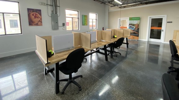 office space with work stations small