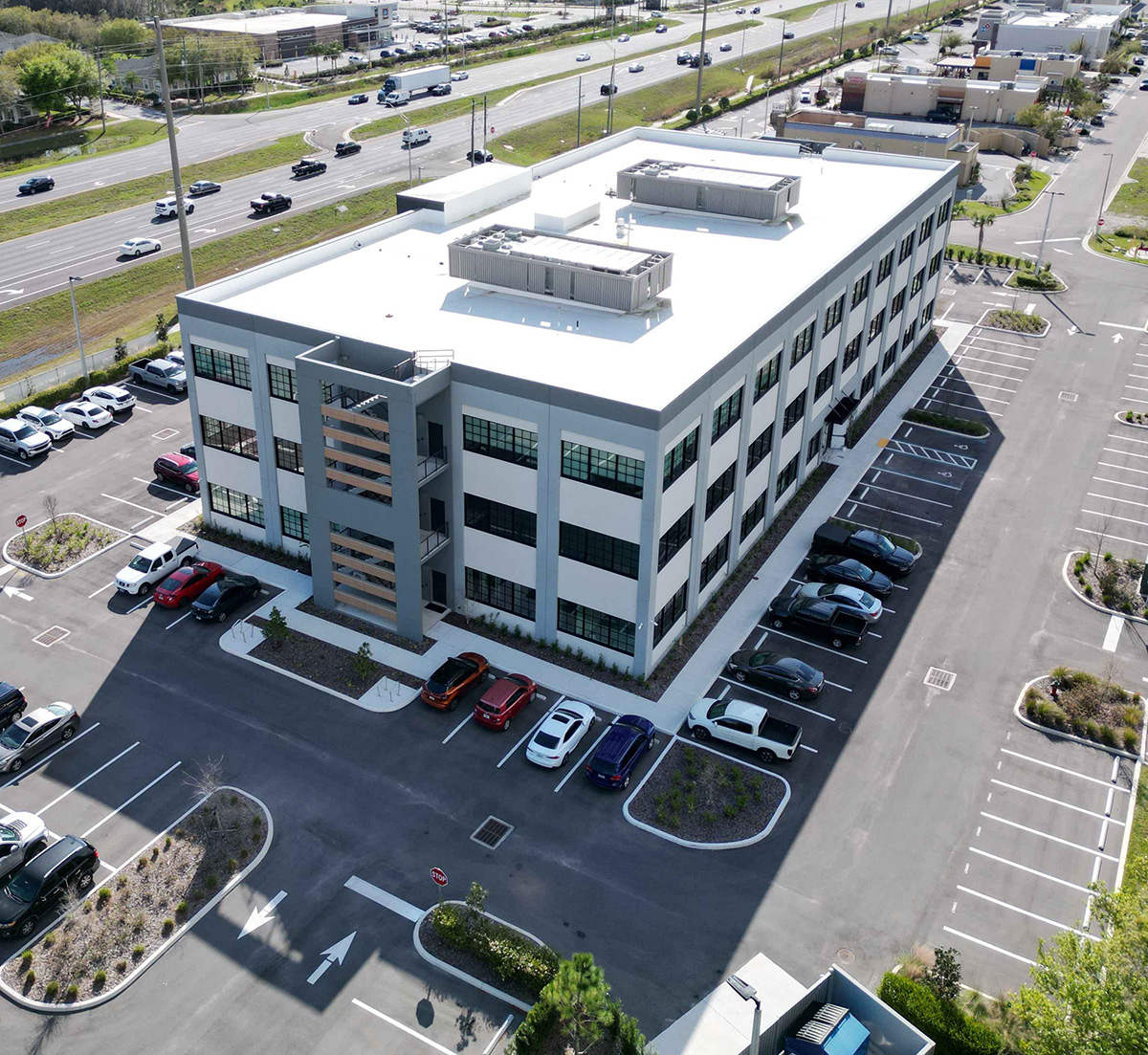 aerial image of multi floor building exterior