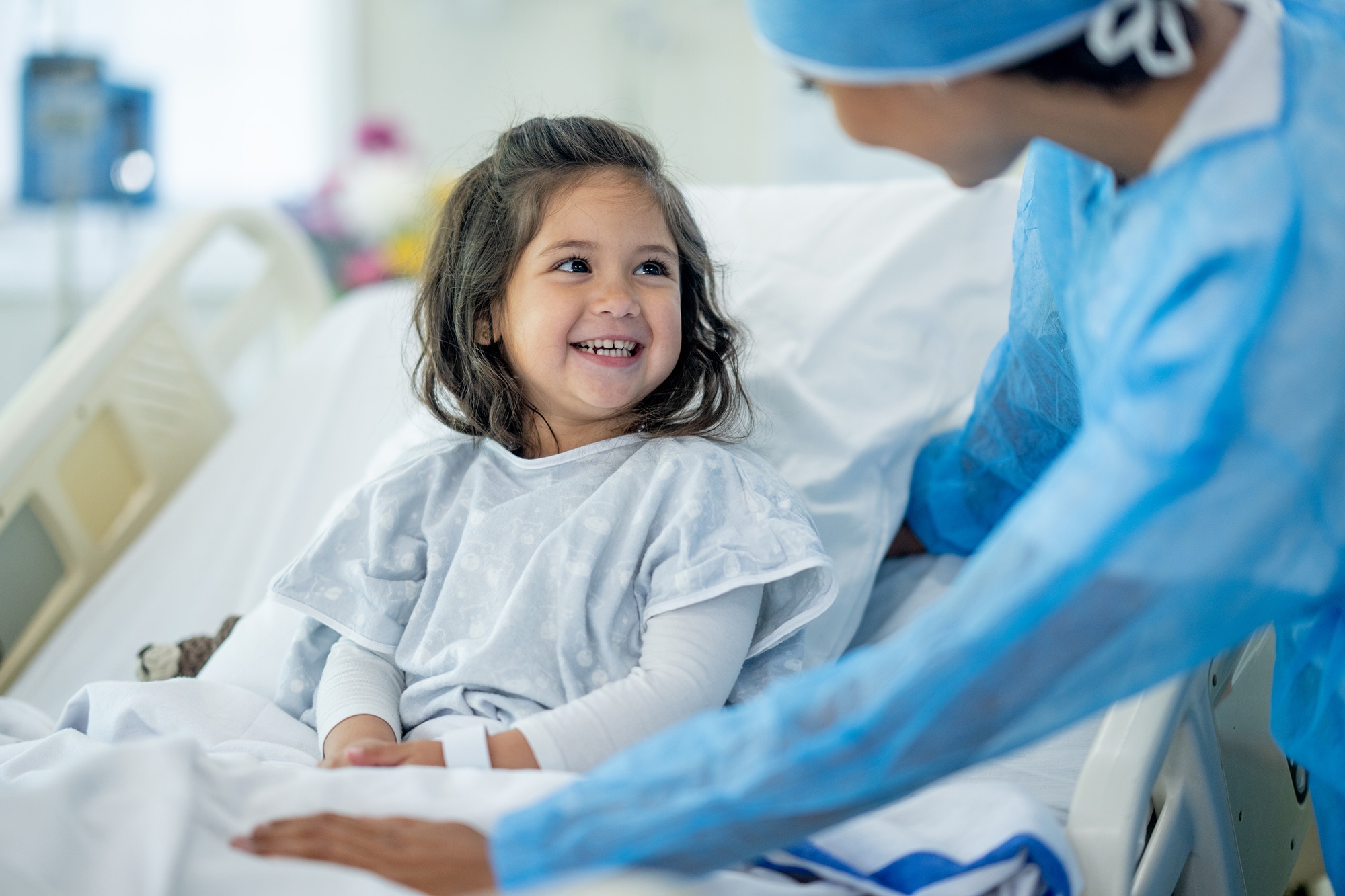 child and doctor in hospital