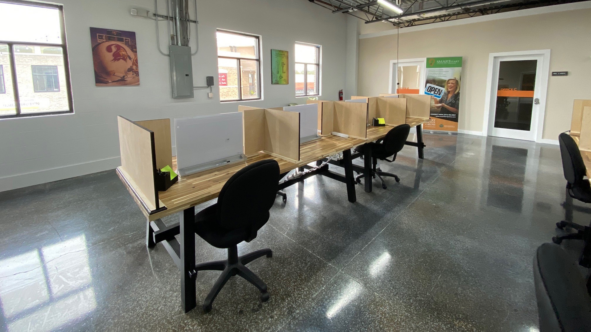 office space with work stations